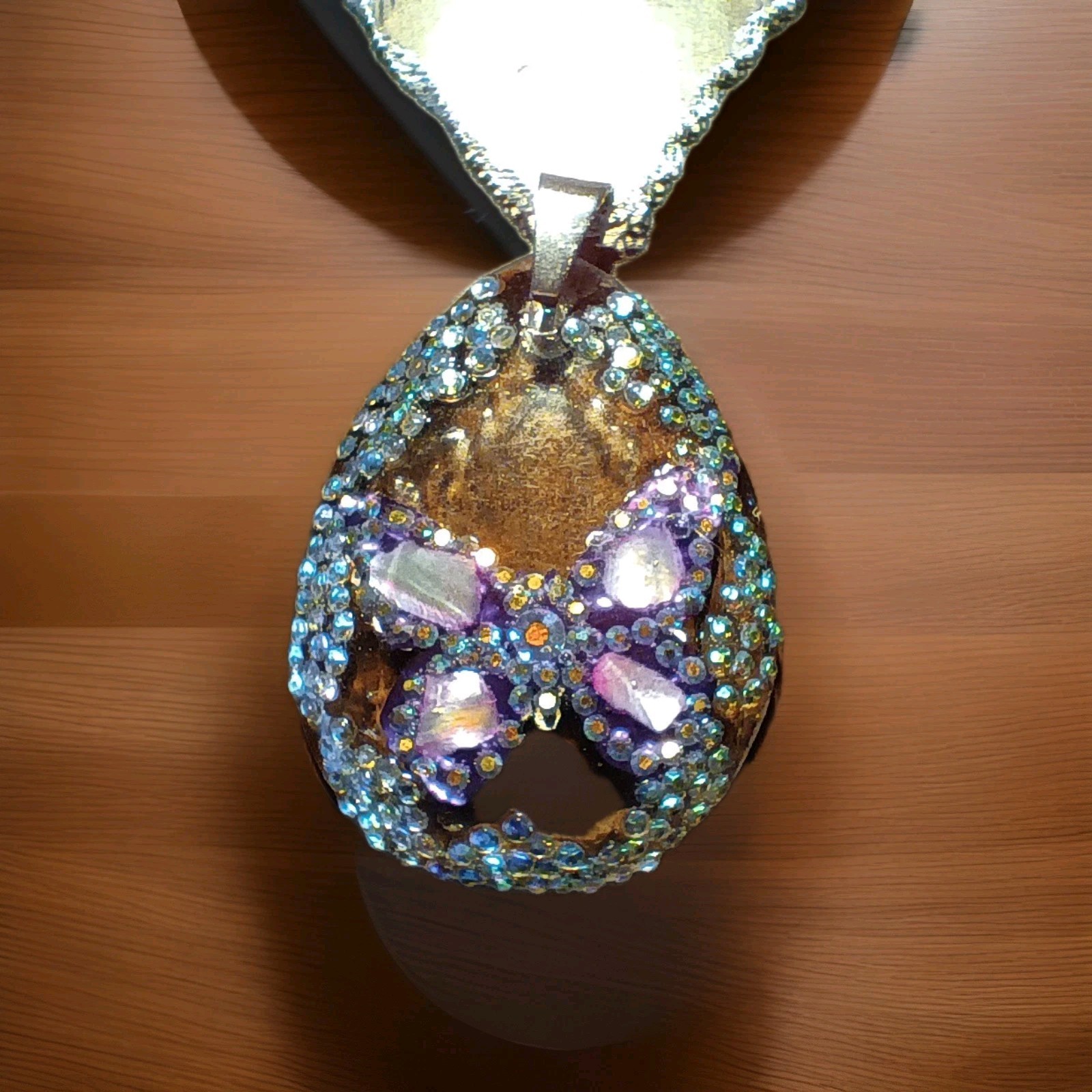 Crystal Butterfly Pendant Necklace, Reversible, Mother of Pearl The Perfect Gift