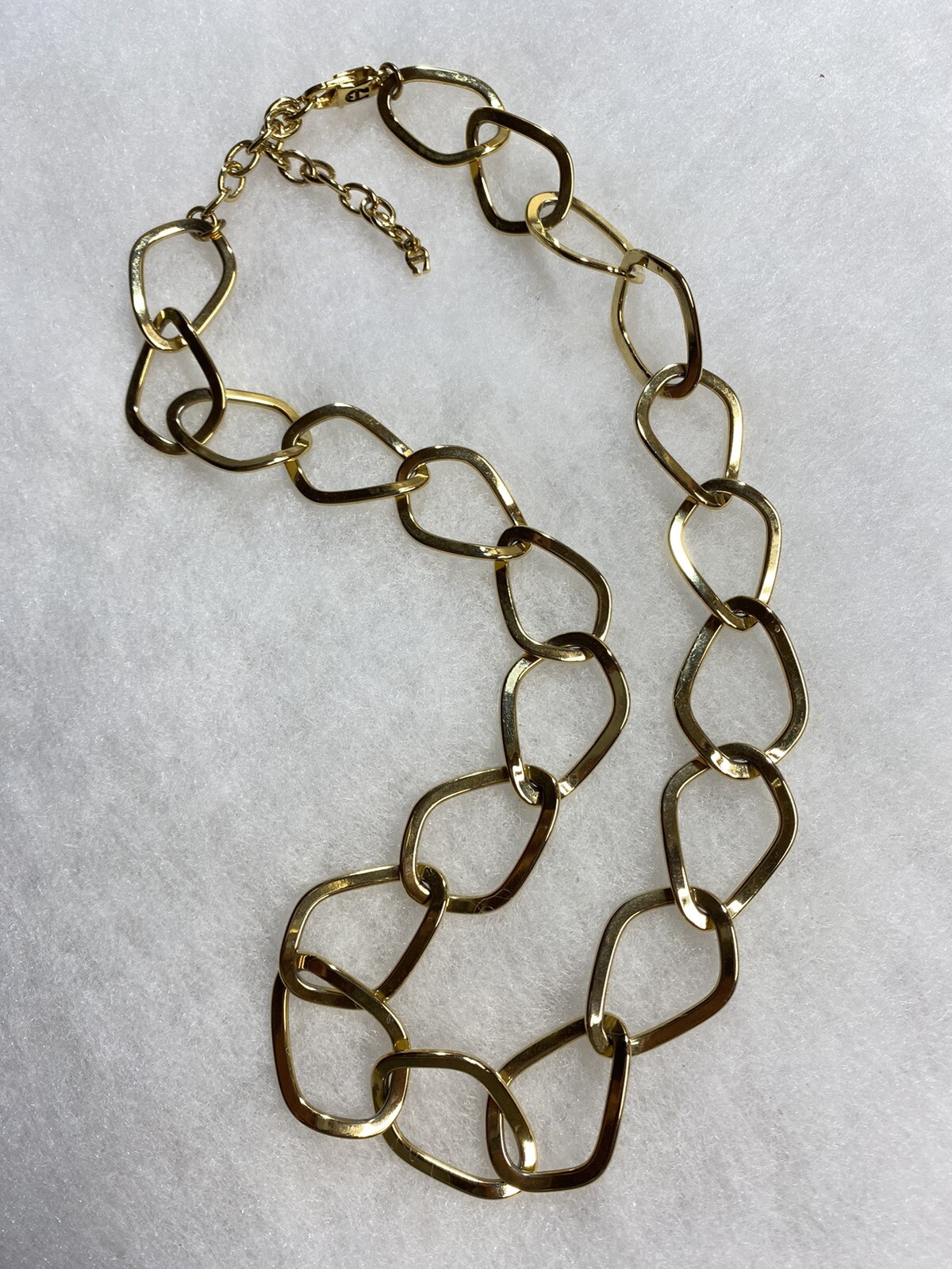 Vintage ETIENNE AIGNER Gold Tone Link Necklace Approx. 20 Inch Has Extender Used