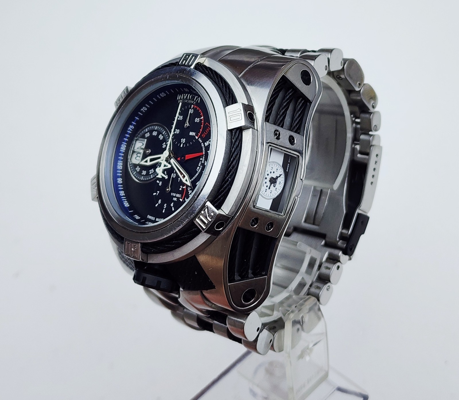 Men’s SWISS OVERSIZED TRAVELER CHRONOGRAPH Watch INVICTA ” Bolt Zeus-Tria” 16955