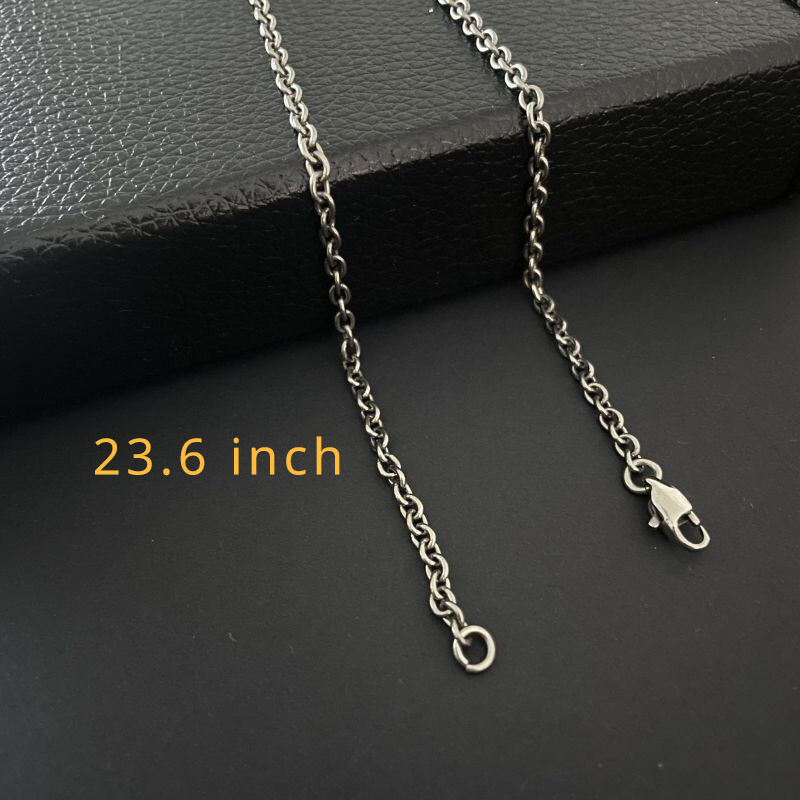 New Pure Titanium Necklace O-Chain Wide 3mm be antiallergic Easy To Match 23.6″