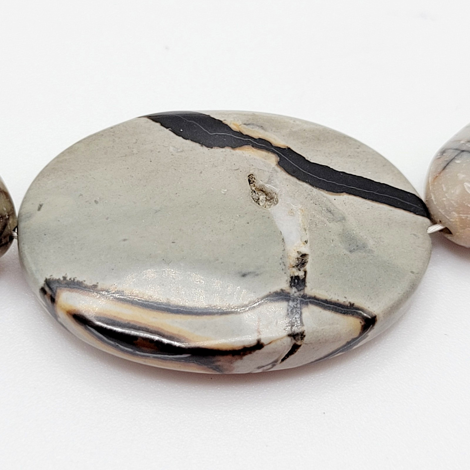 Artisan Picasso Jasper Bead Asymmetric Focal Stone Piccadilly Vtg Necklace 32 in