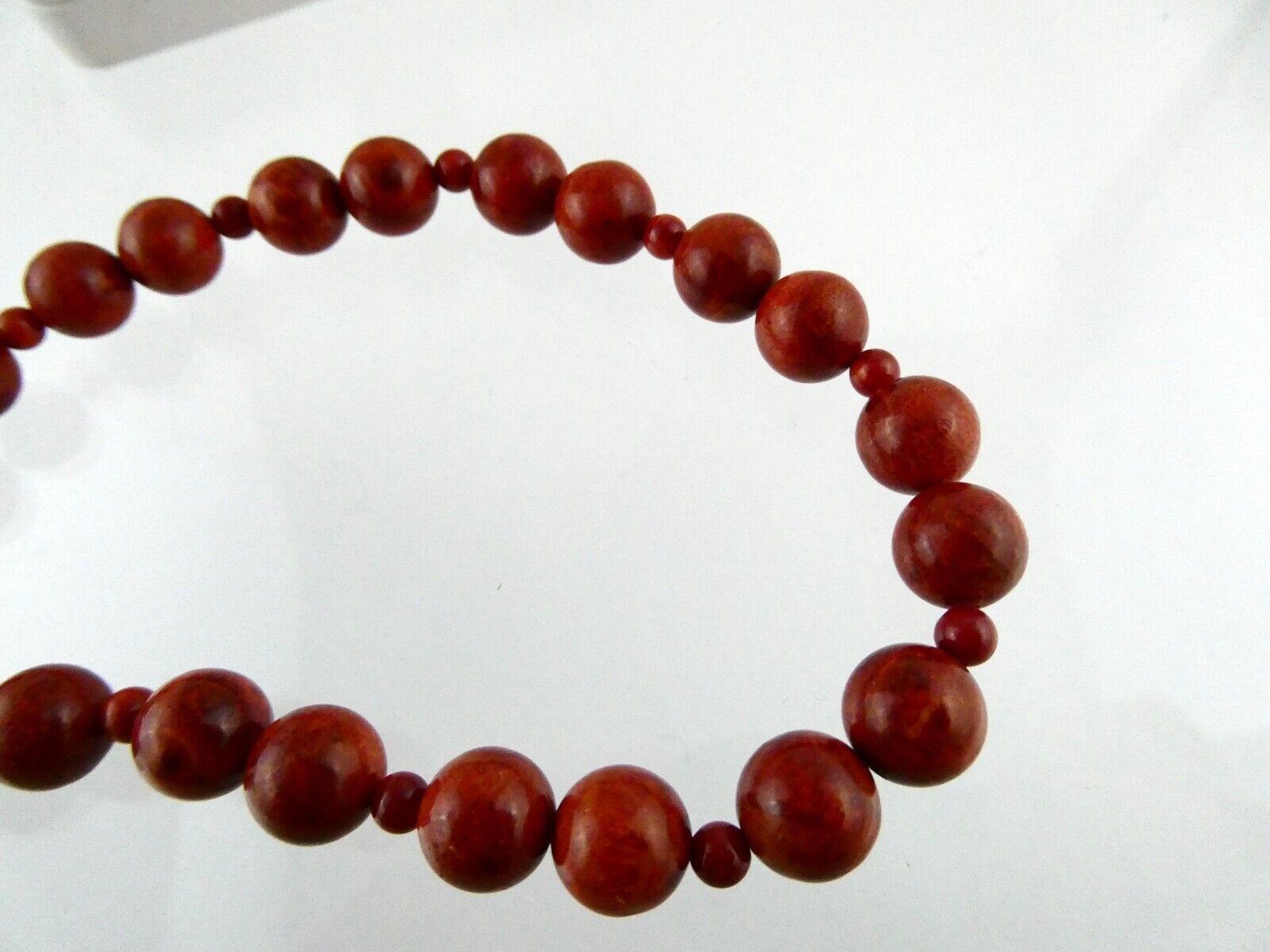 MON Designer Sterling Silver Dyed Red Coral Bead Strand Necklace 925 21 Inches