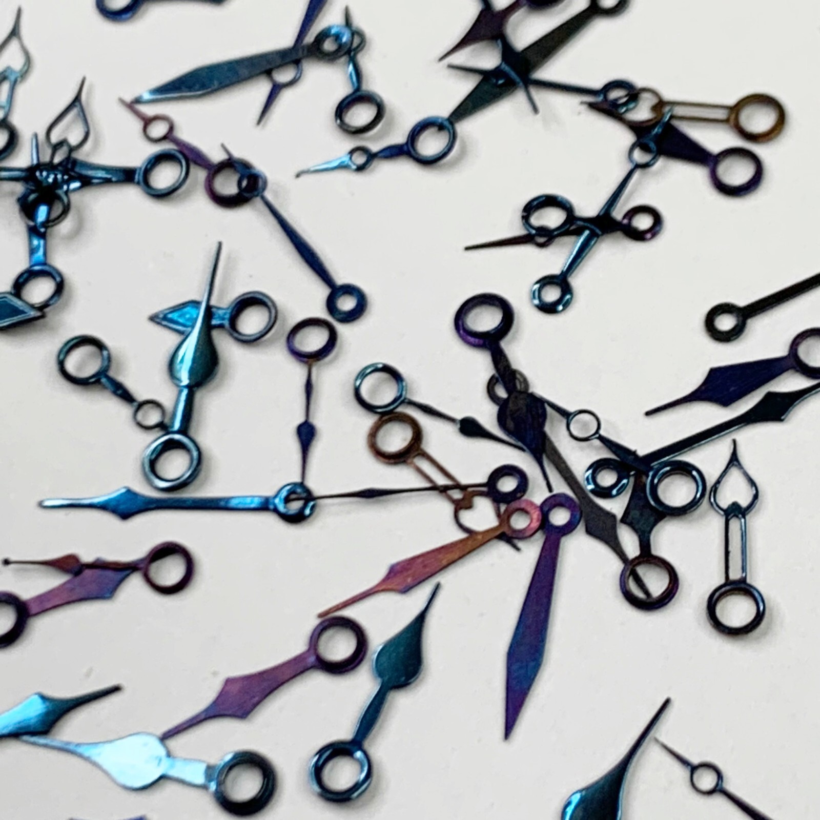 20 Waltham Wrist Watch Hands Blue 3/0 6/0 10L Repair Watchmakers Lot Parts Spade