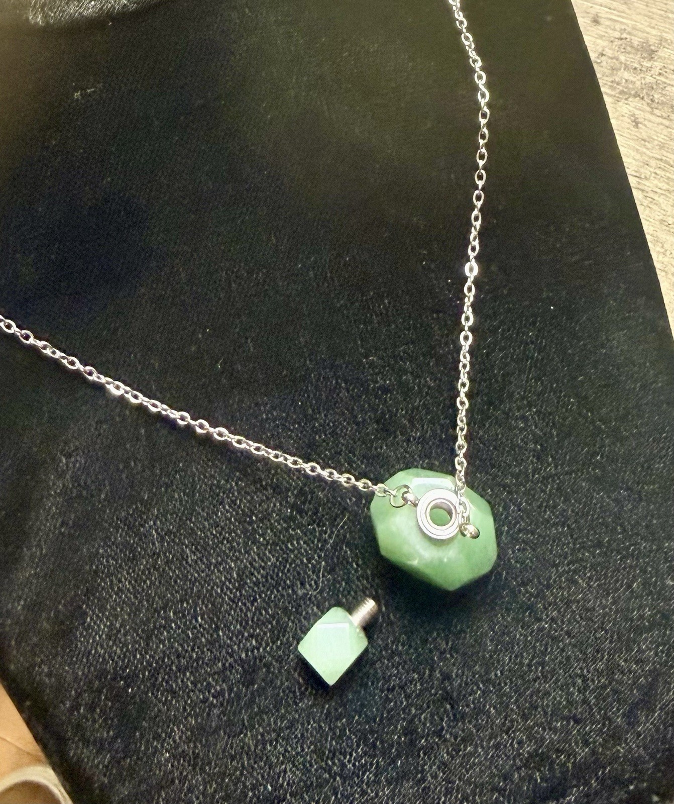 Green Aventurine Essential Oil Bottle Pendant Poison Potion Bottle Necklace