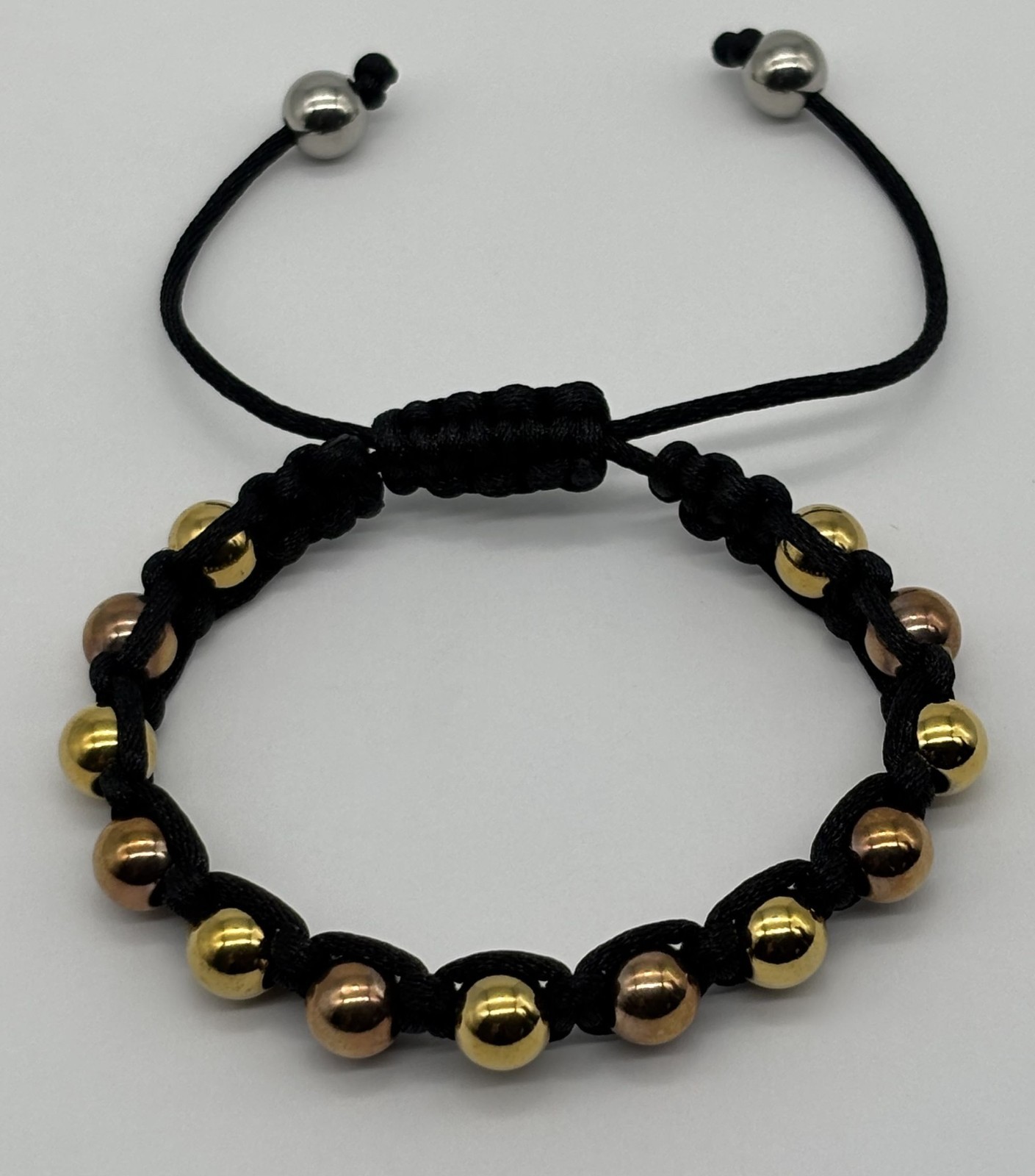 Lot of Three Bracelets Shamballa Slider Macrame Bolo-Style Adjustable Not Signed