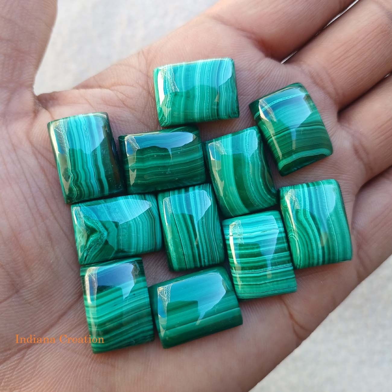 Natural Malachite Rectangle Cabochon 6x8mm To 20x25mm Loose Gemstone