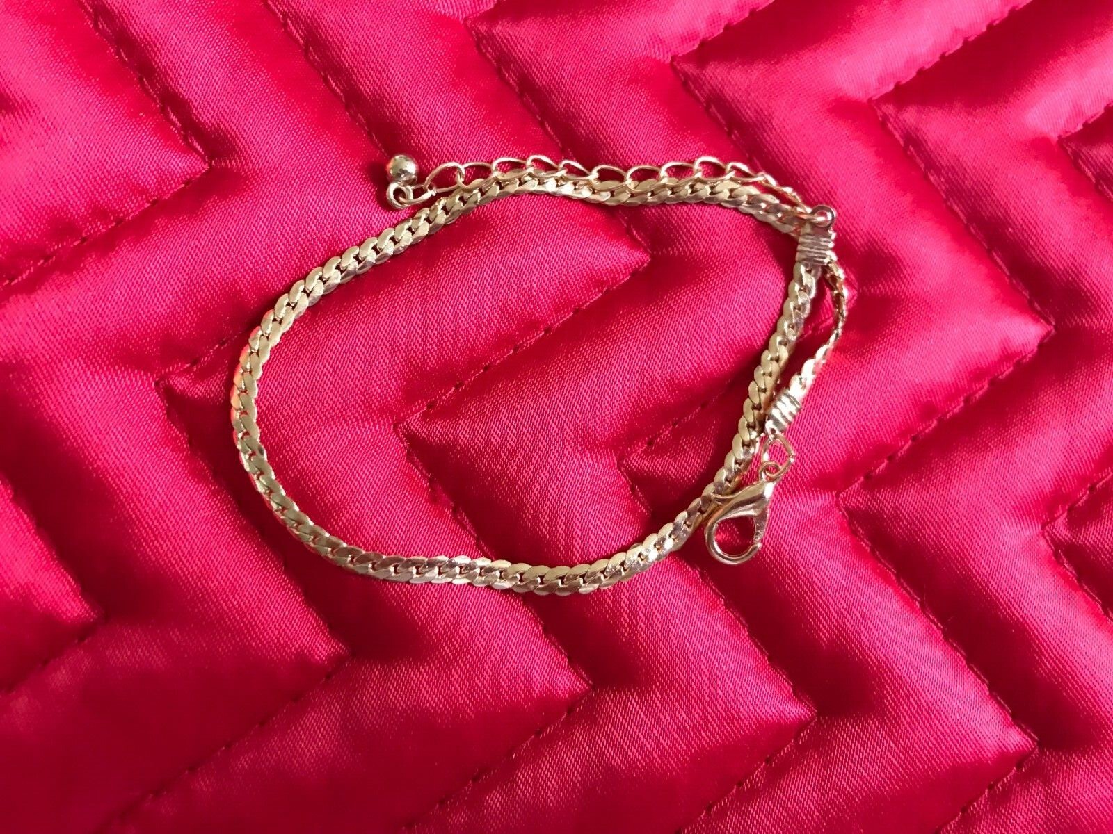 Gold-Plated Zinc Alloy Chain Anklet Bracelet New 8″+ 2″