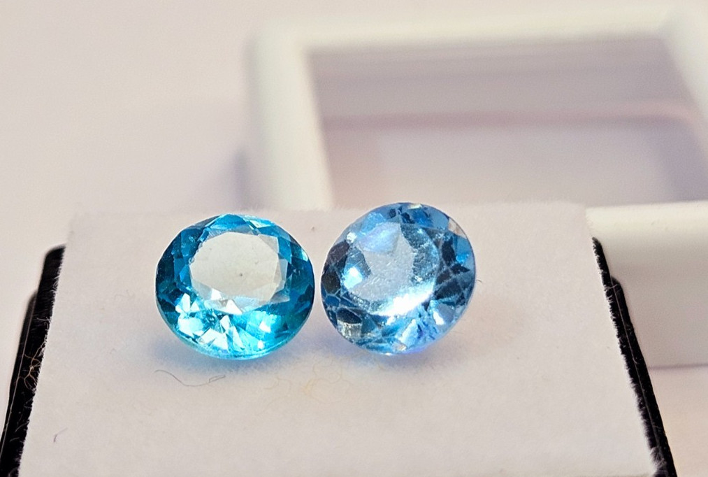 Round Cut Aquamarine 3 Ct Blue Pair Loose Certified Gemstone For Earring Making