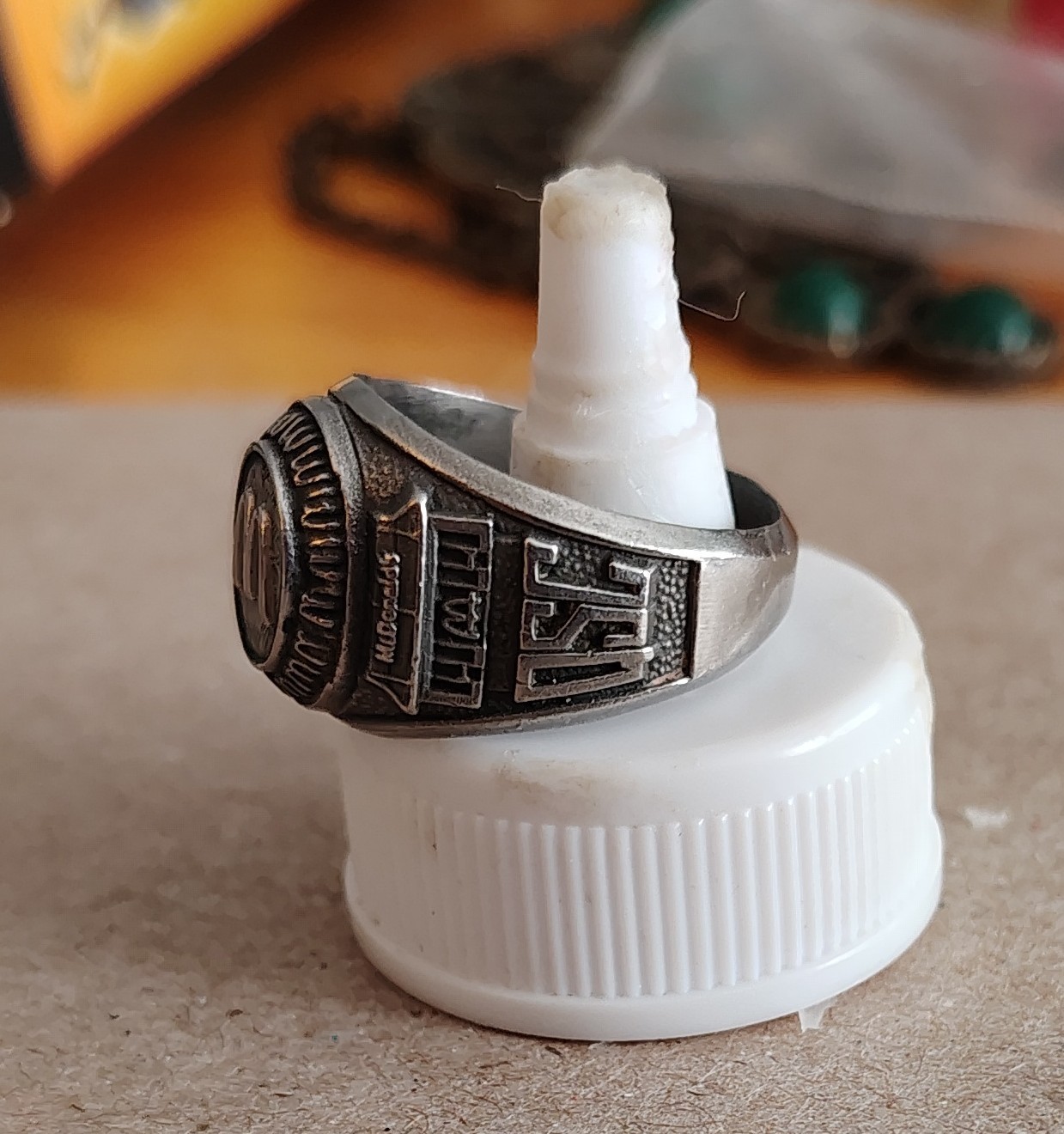 1970s McDonalds QSC Employee Service Award Stainless Steel Ring Size 7-