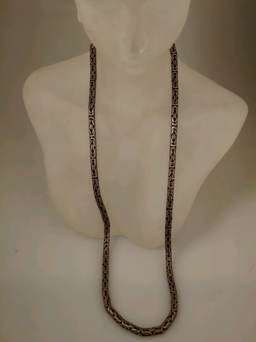 Nice Bali sterling silver 925 woven chain necklace 19 1/2 inches