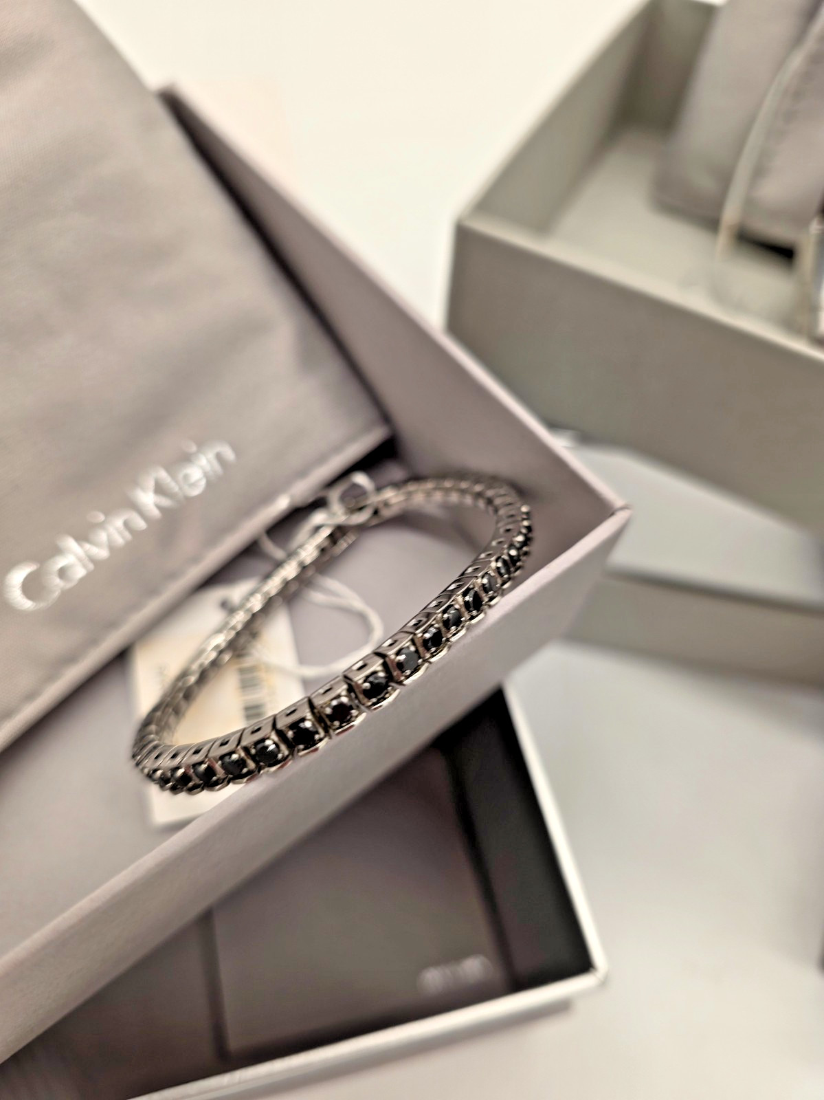 Calvin Klein Bracelet Bundle 4pc XS/S Silver & Burgundy Cuff NIB