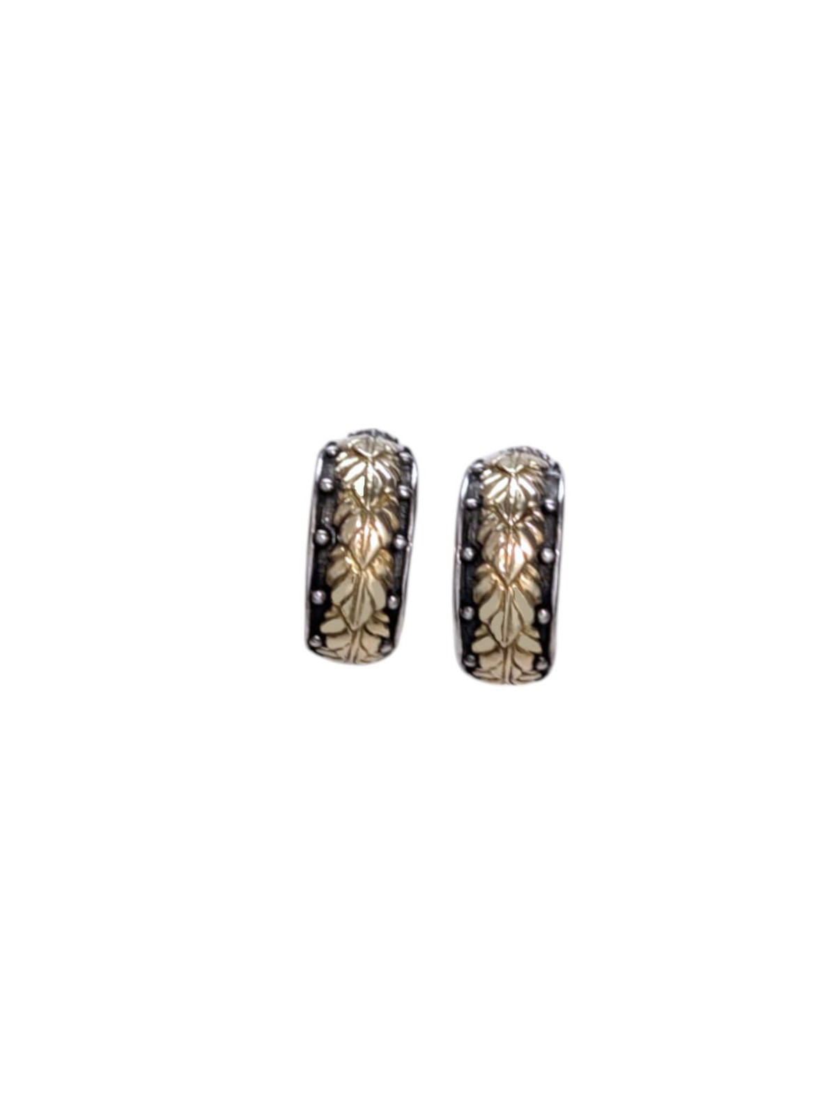 Konstantino Sterling Silver & 18k Gold Hoop Earrings SKKJ577-130 MSRP $890