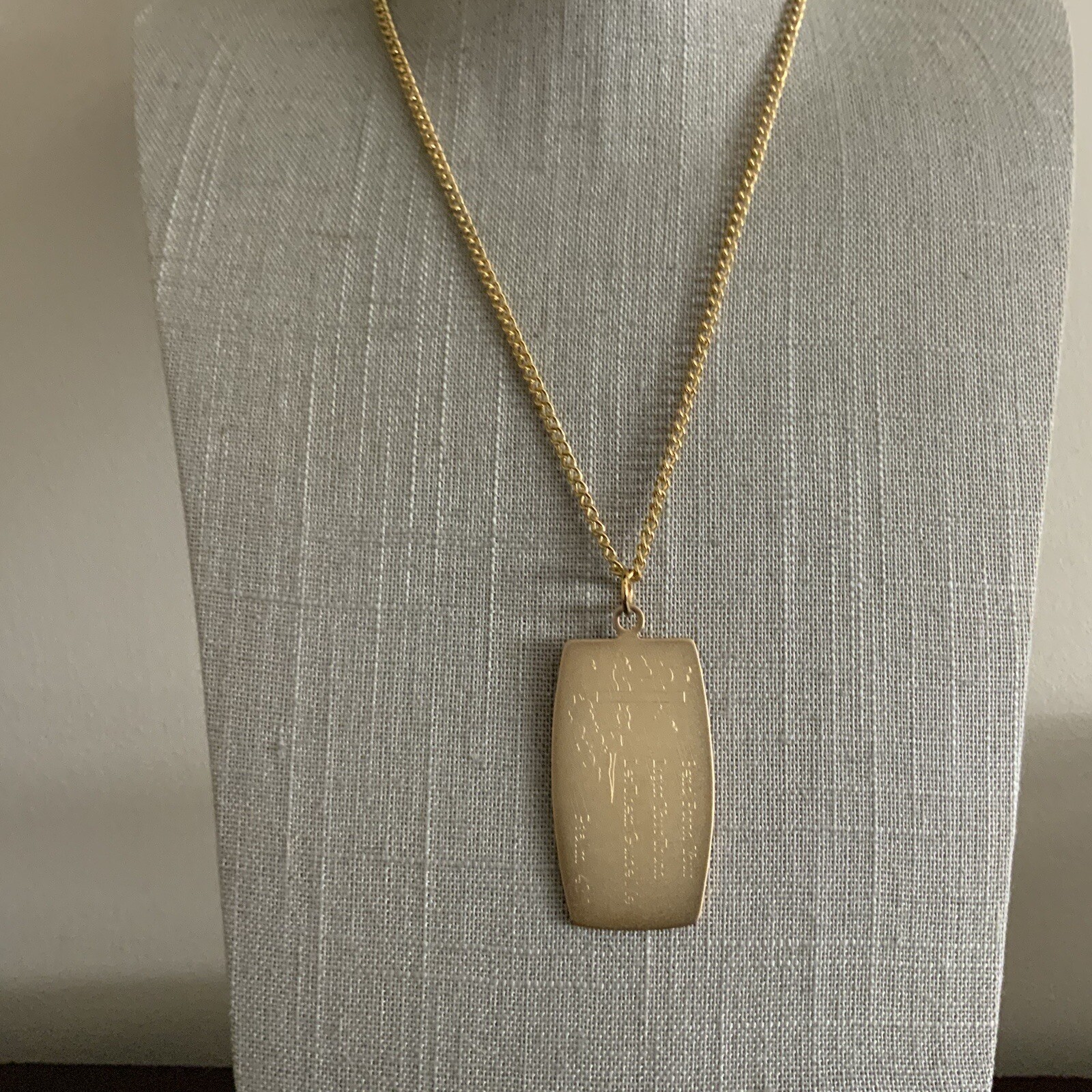 Satin gold Psalm 433 send forth your light your truth let them guid me necklace