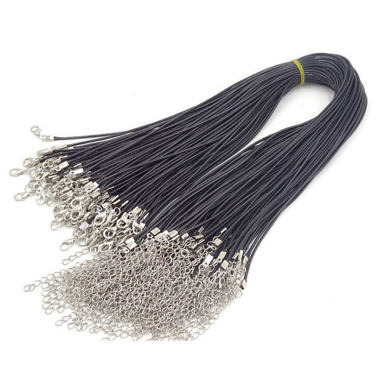 20″ Necklace Cord Black Braided String Rope with Claw Clasp for Pendant Necklace
