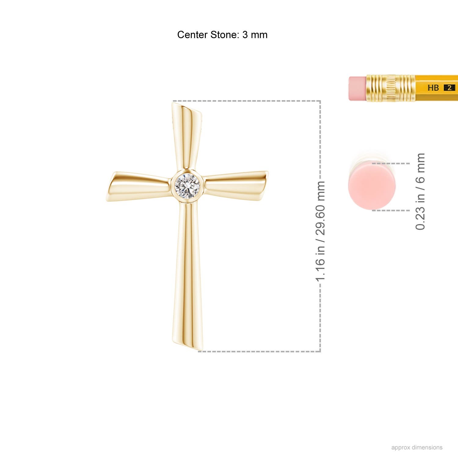 ANGARA Natural Diamond Cross Pendant Necklace in 14K Yellow Gold with 18″ Chain