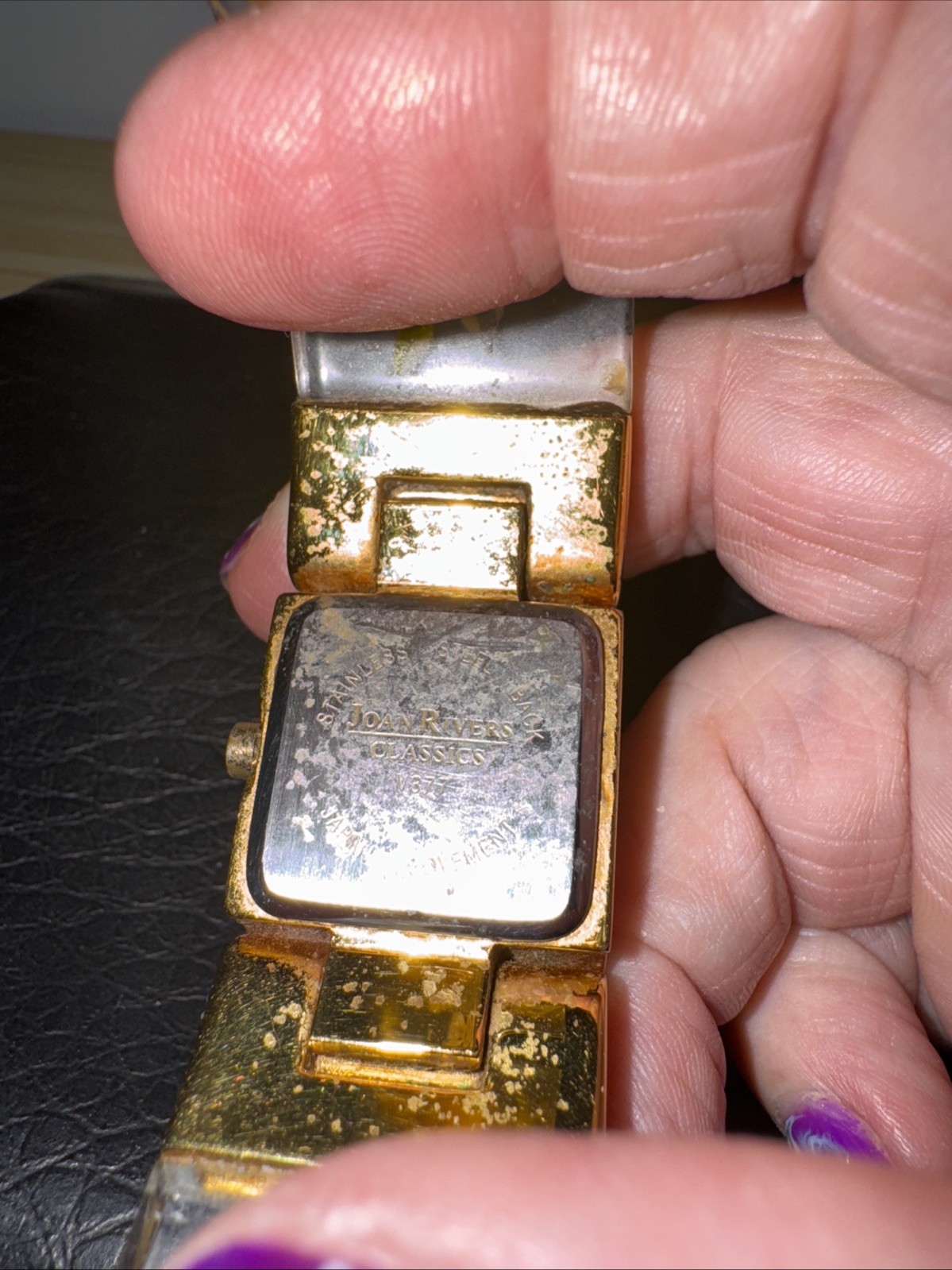Joan Rivers Watch Floral Lucite Hinged Cuff * As Is* JOAN RIVERS CLASSICS V377