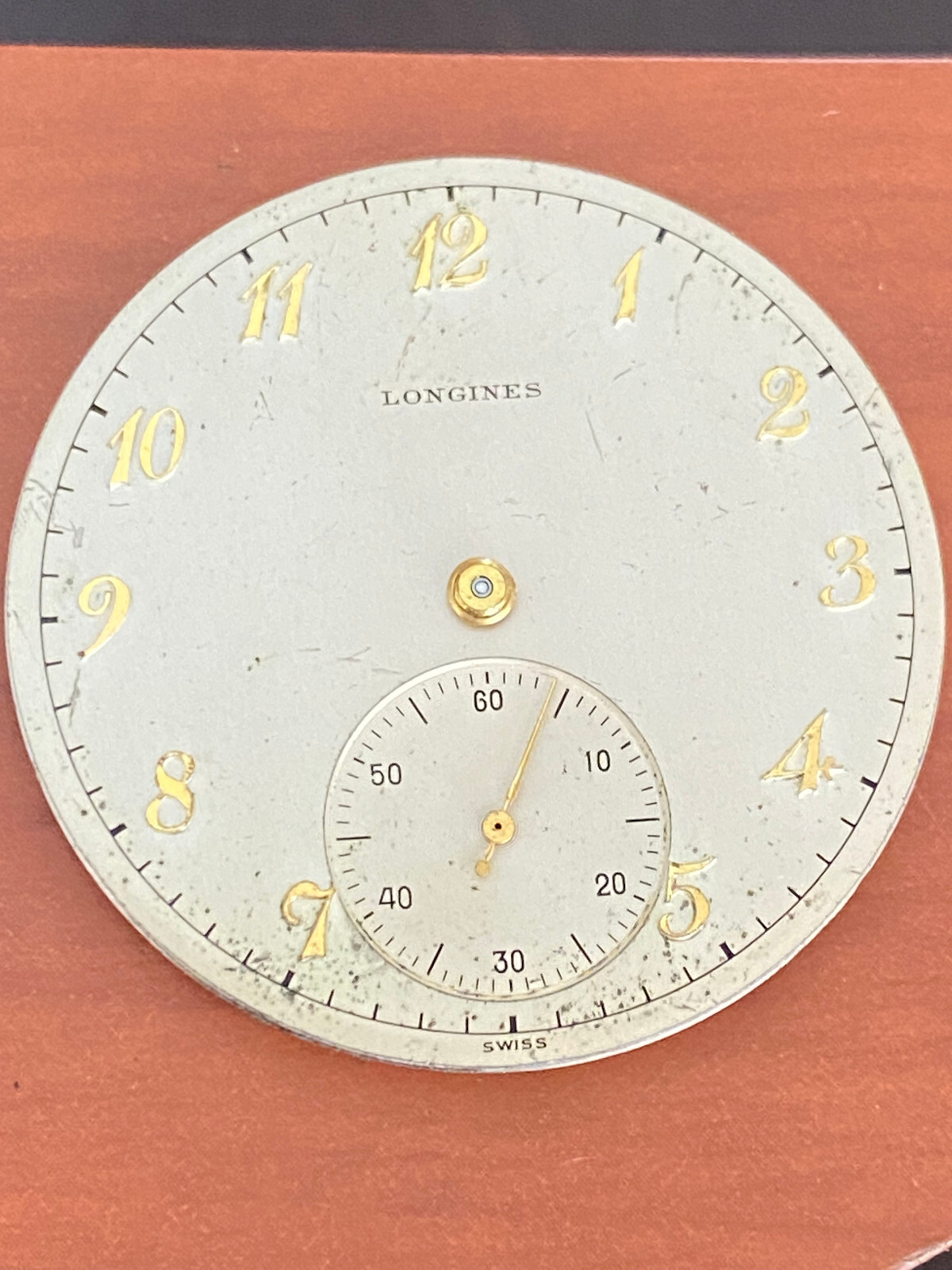 VINTAGE 38MM LONGINES POCKET WATCH MOVEMENT, CAL. 17.95, RUNNING GOOD
