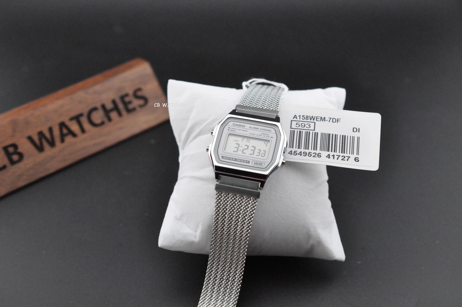 Casio Vintage Series A158WEM-7 Stainless Steel 33mm Silver Dial Mesh Men’s Watch
