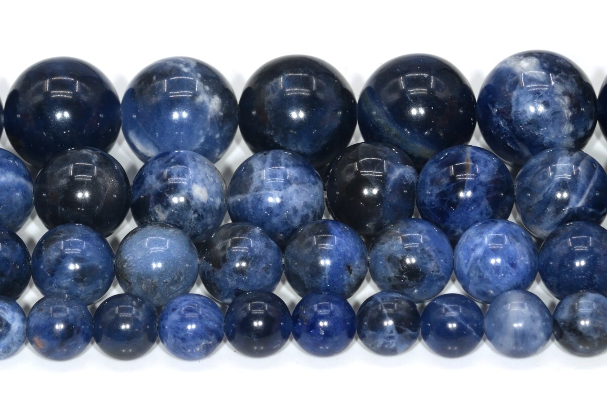 Natural Blue Sodalite Beads AAA Round Loose Beads 3/4-5/6/8/9-10/12/15-16MM
