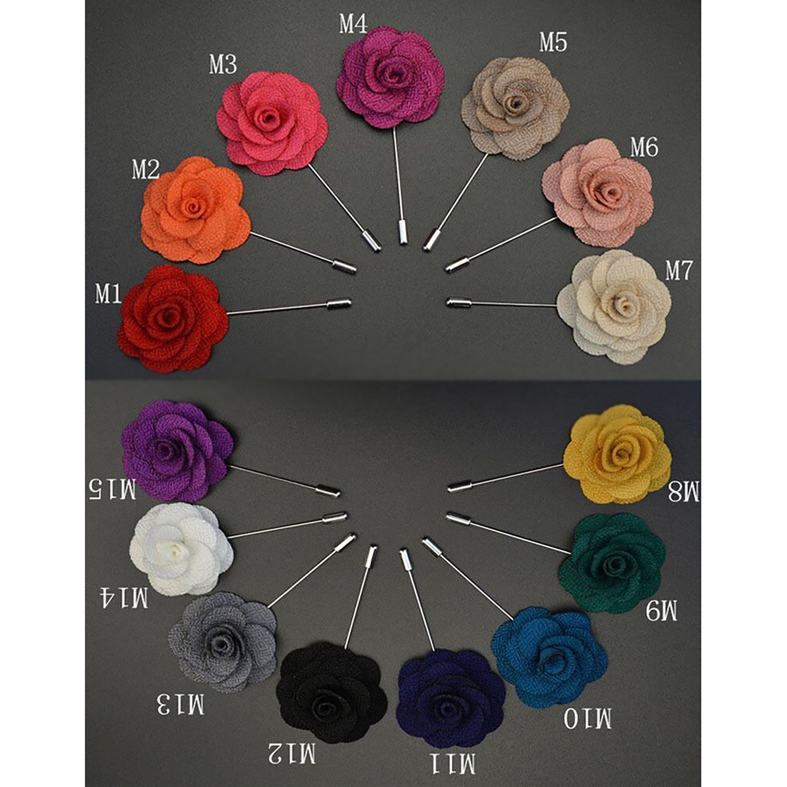 10Pack Men Nice Lapel Flower Daisy Boutonniere Stick Brooch Pin Suit Wedding