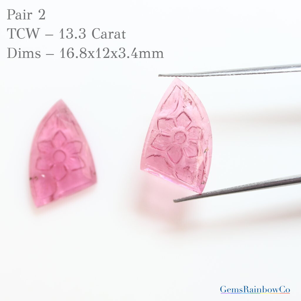 Tourmaline Carved in Fancy Shape, Natural Loose Gemstone Carving Genuine