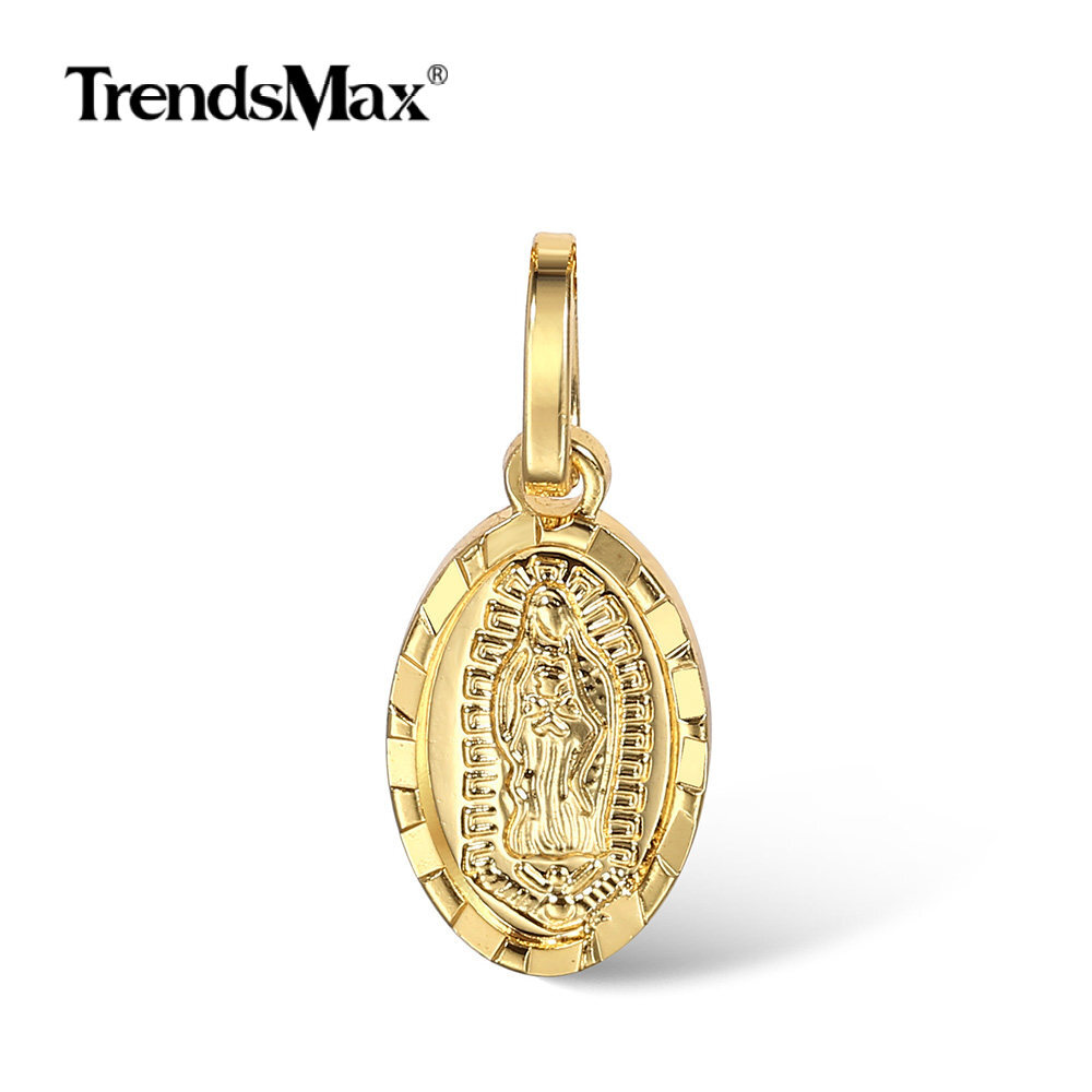 16-24″ Gold Plated Stainless Steel Virgin Mary Pendant Necklace or Charm Only