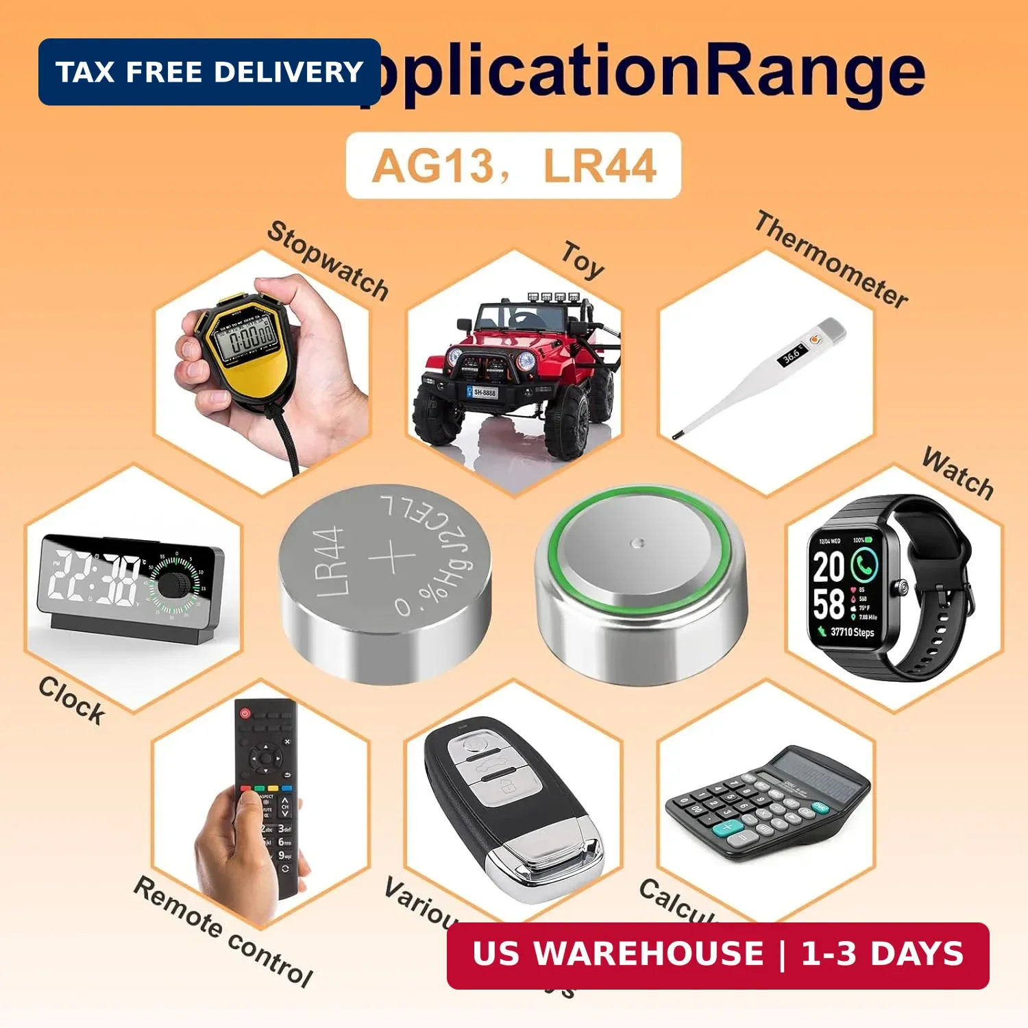 25x LR44 AG13 A76 357 303 Button Cell Battery for Watch Calculator Toys 1.5V