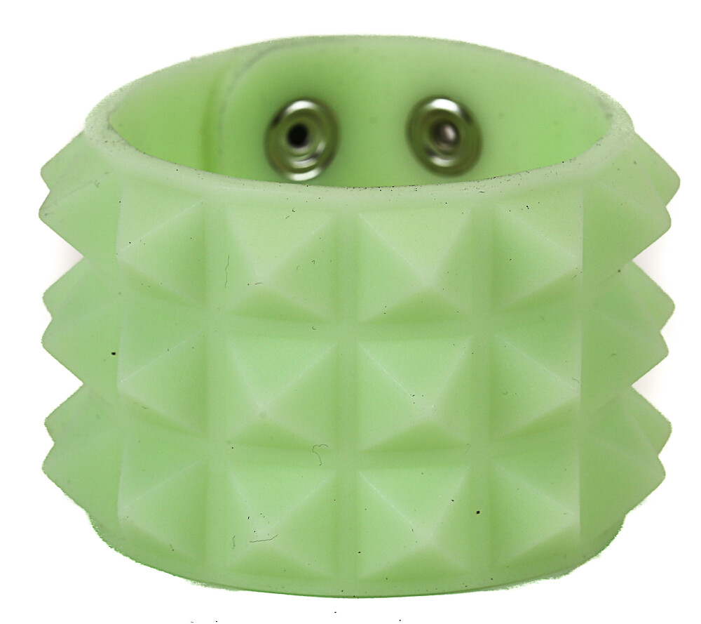Silicone Rubber Studded Punk Rock Gothic Bracelet Glows in the Dark Punk Goth