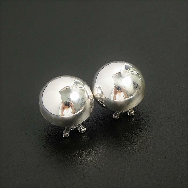 Shiny Sterling Silver Large 18mm Half Dome Stud Post Earrings Statement Fab!