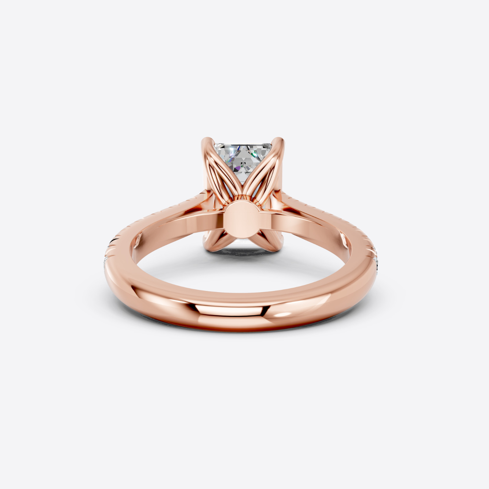 IGI 3.17 CT F VS1 Emerald Cut Lab Grown Diamond Engagement Ring 14k White Gold