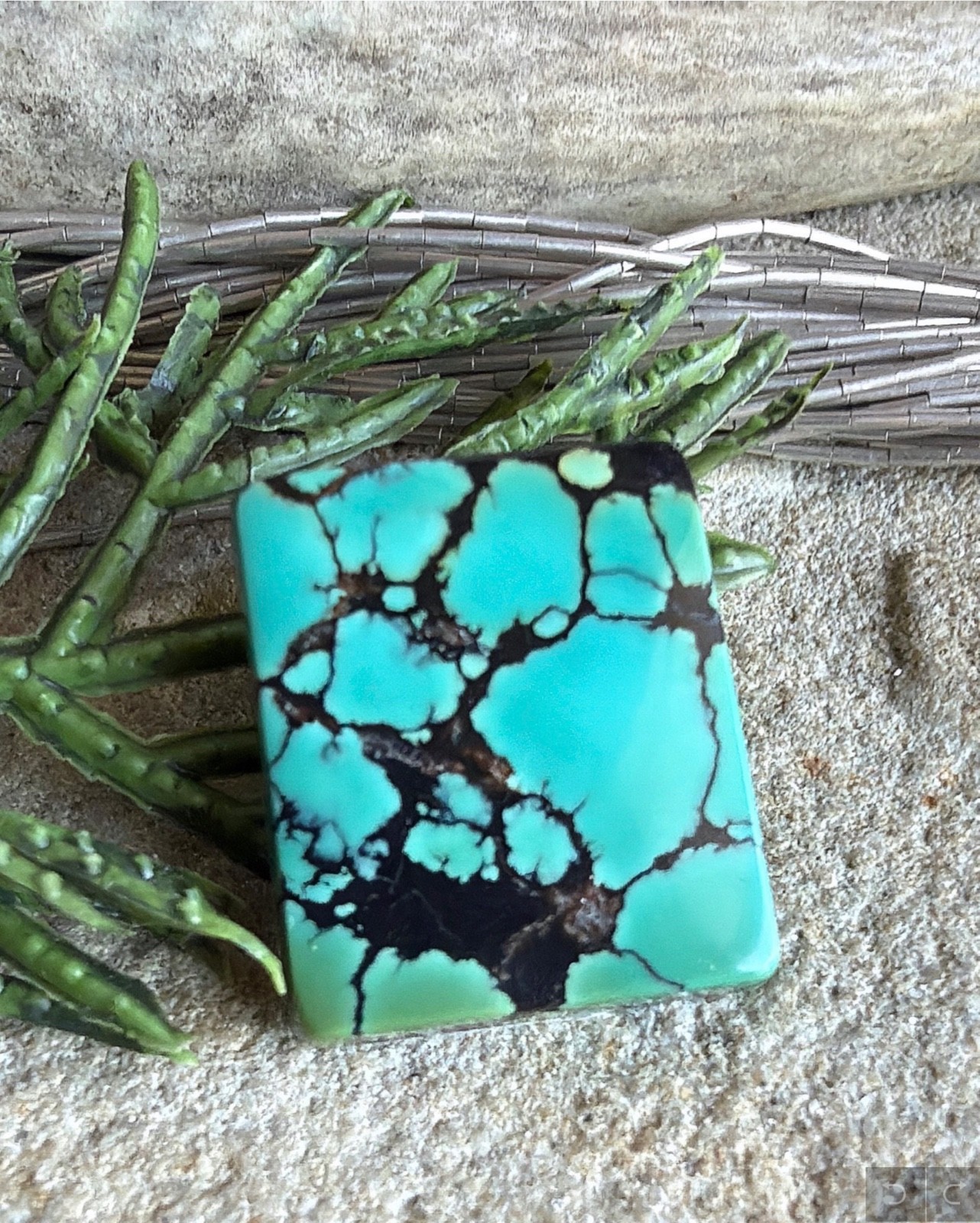 Bao Canyon Turquoise Rectangular Cabochon-Hubei Province Gemstone