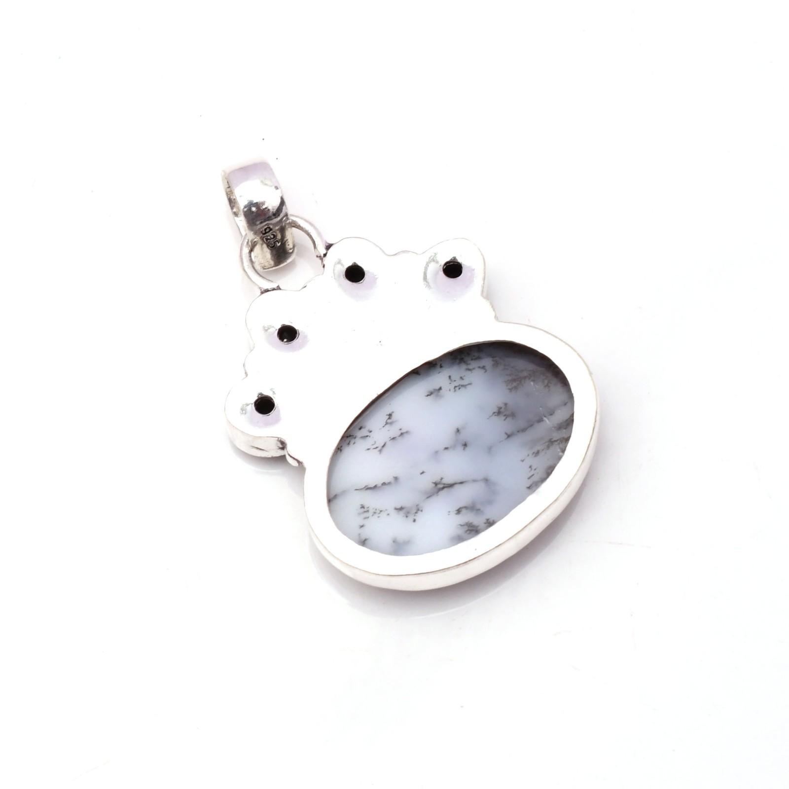 Dendrite Opal Gemstone 925 Sterling Silver Jewelry Pendant 1.77″