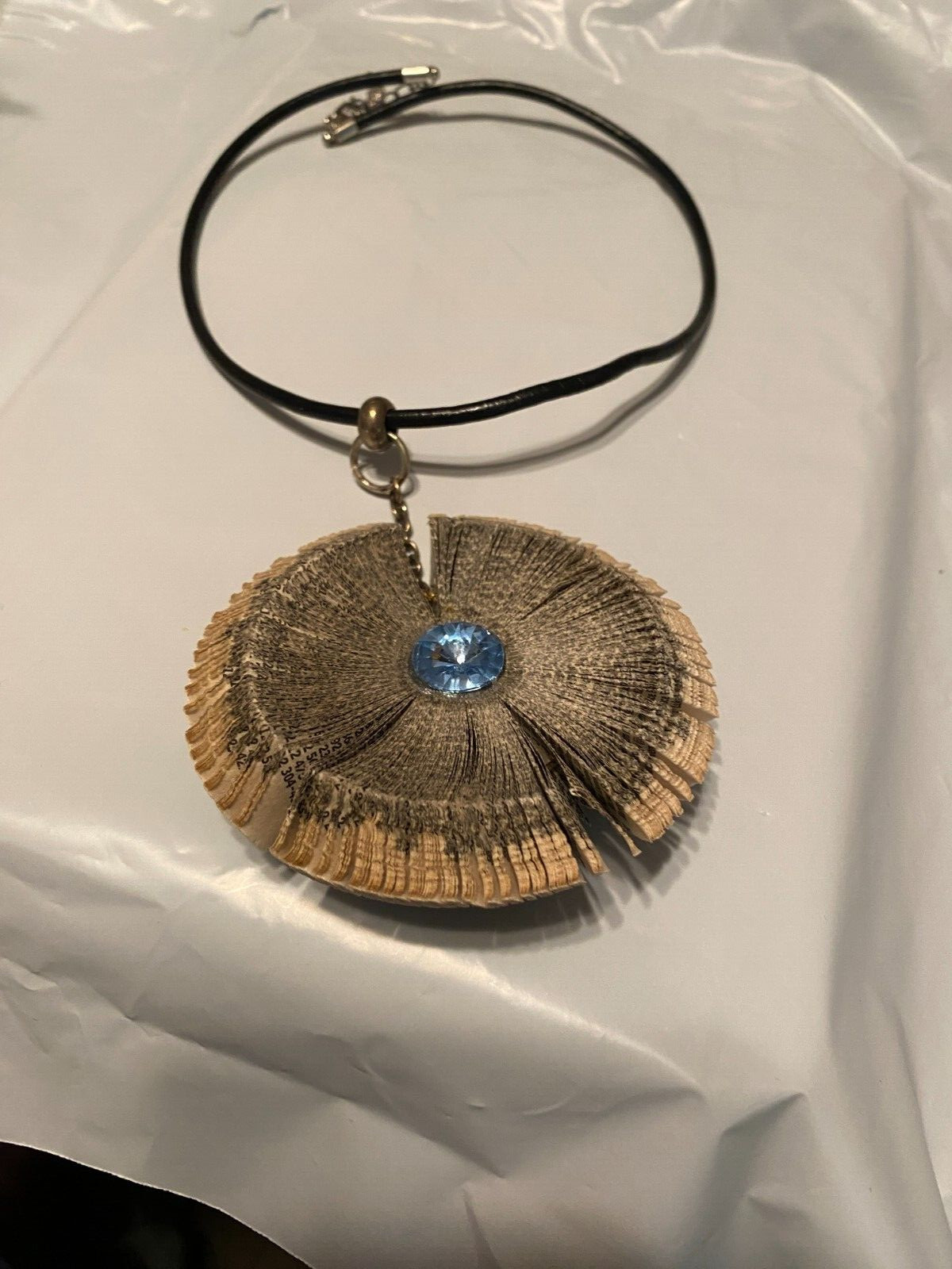 Rare Vintage Book Real Pendant Necklace 19 inches long, pendant 3 1/2