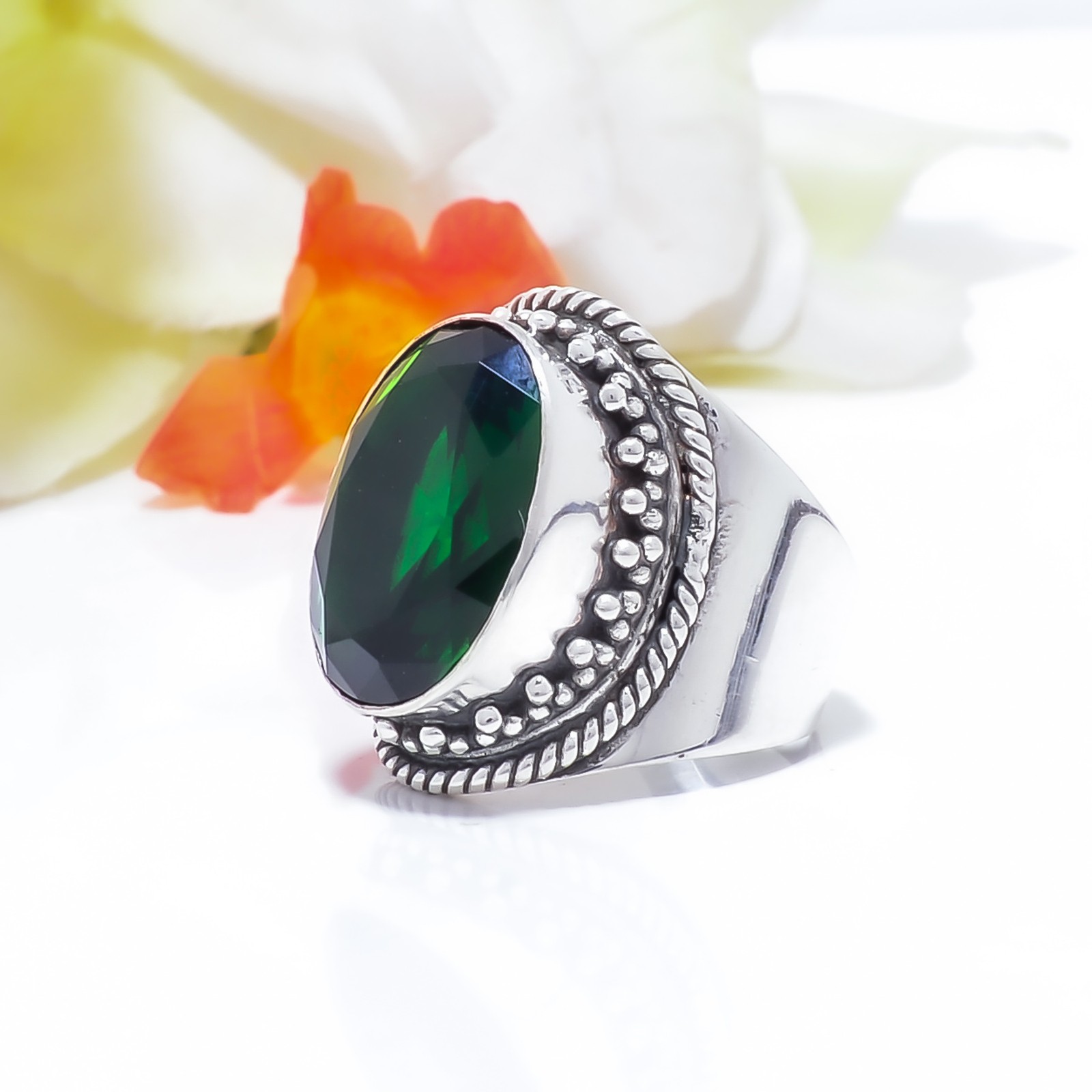 Chrome Diopside Sterling Silver, Handmade Elegant Anniversary Jewelry For Her