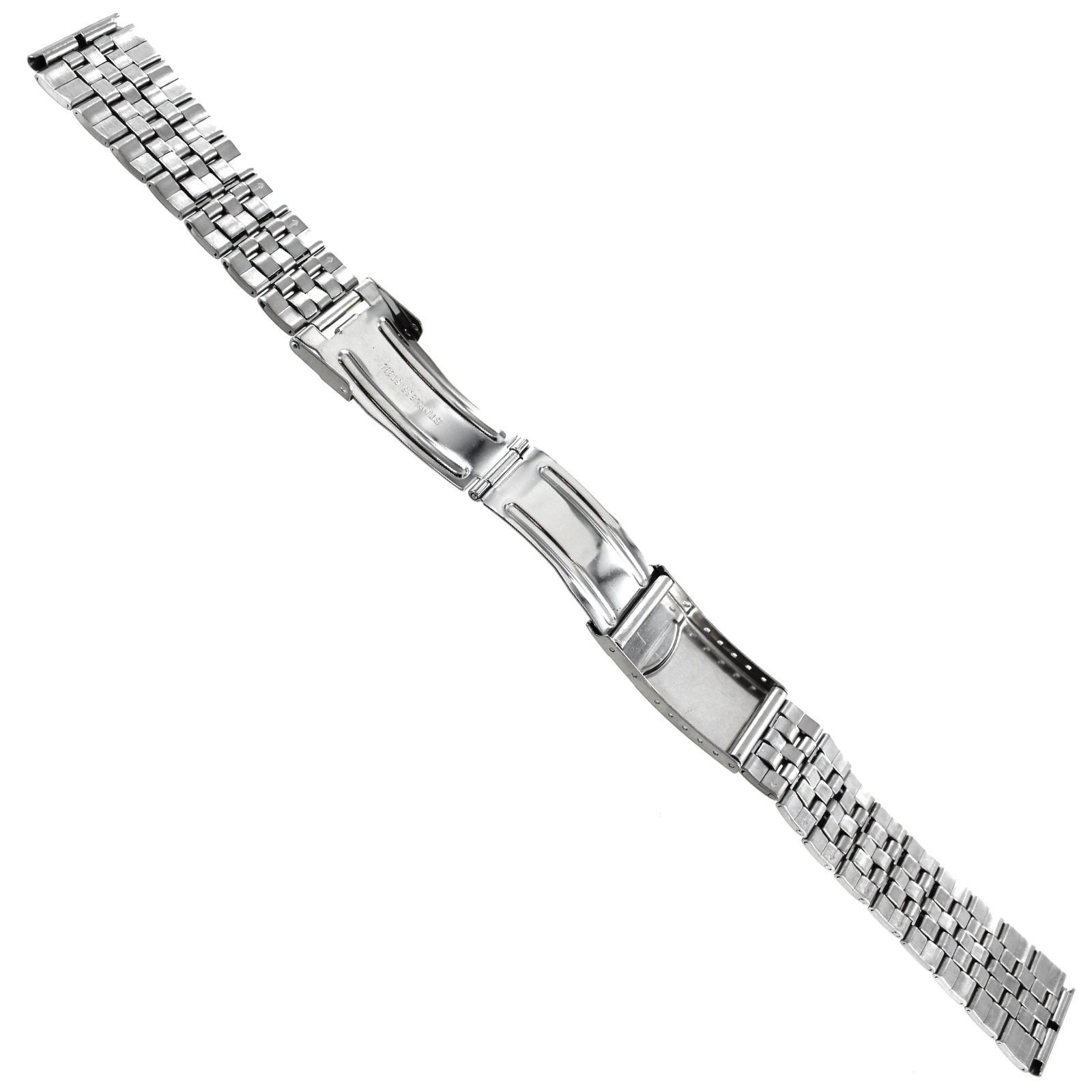 20mm Morellato Silver Tone Stainless Steel Safety Fold Over Clasp Watch Band