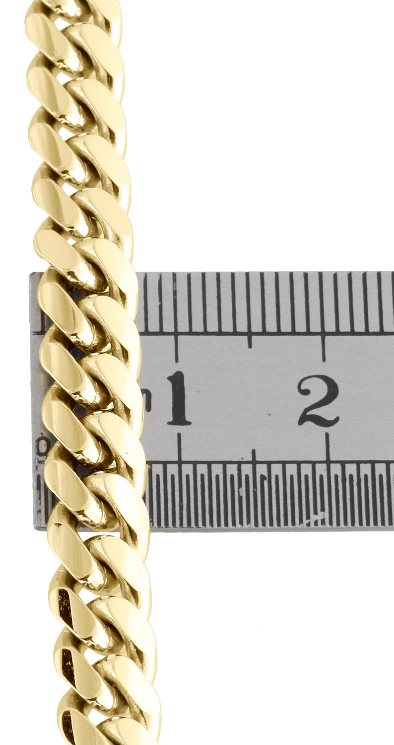 10K Yellow Gold Solid Miami Cuban Link Chain 6.50mm Box Clasp Necklace 20-30 In.