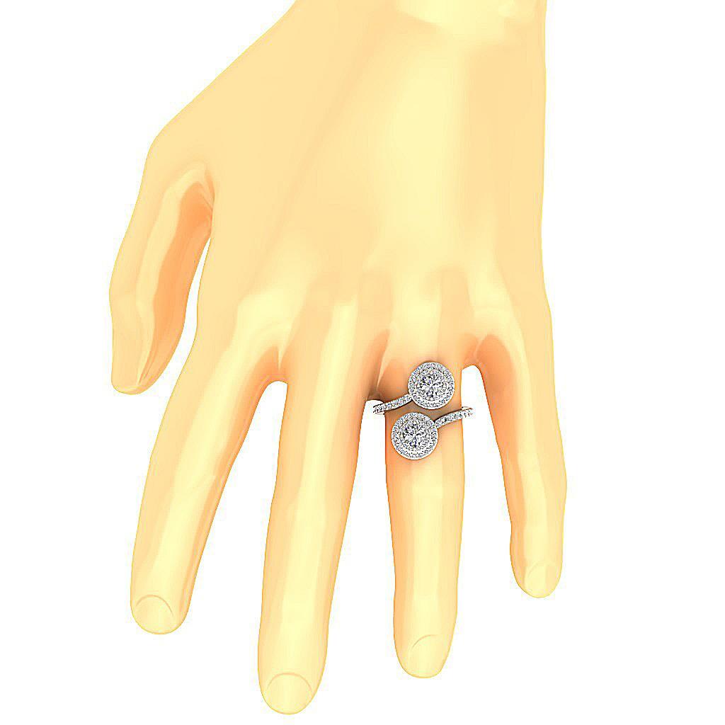 I1 G 1.85 Carat Natural Diamond Forever Us 2 Stone Halo Solitaire Ring 14K Gold
