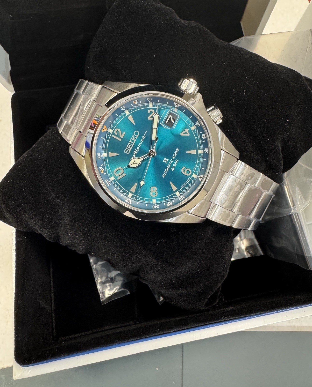 Seiko Prospex Alpinist Teal Dial Steel Bracelet Watch SPB503 New With Tag Japan