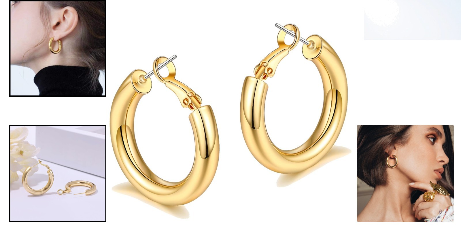 Womens 30mm Chunky Gold Hoop Earrings – Perfect for Every Occasion, Gift Boxed