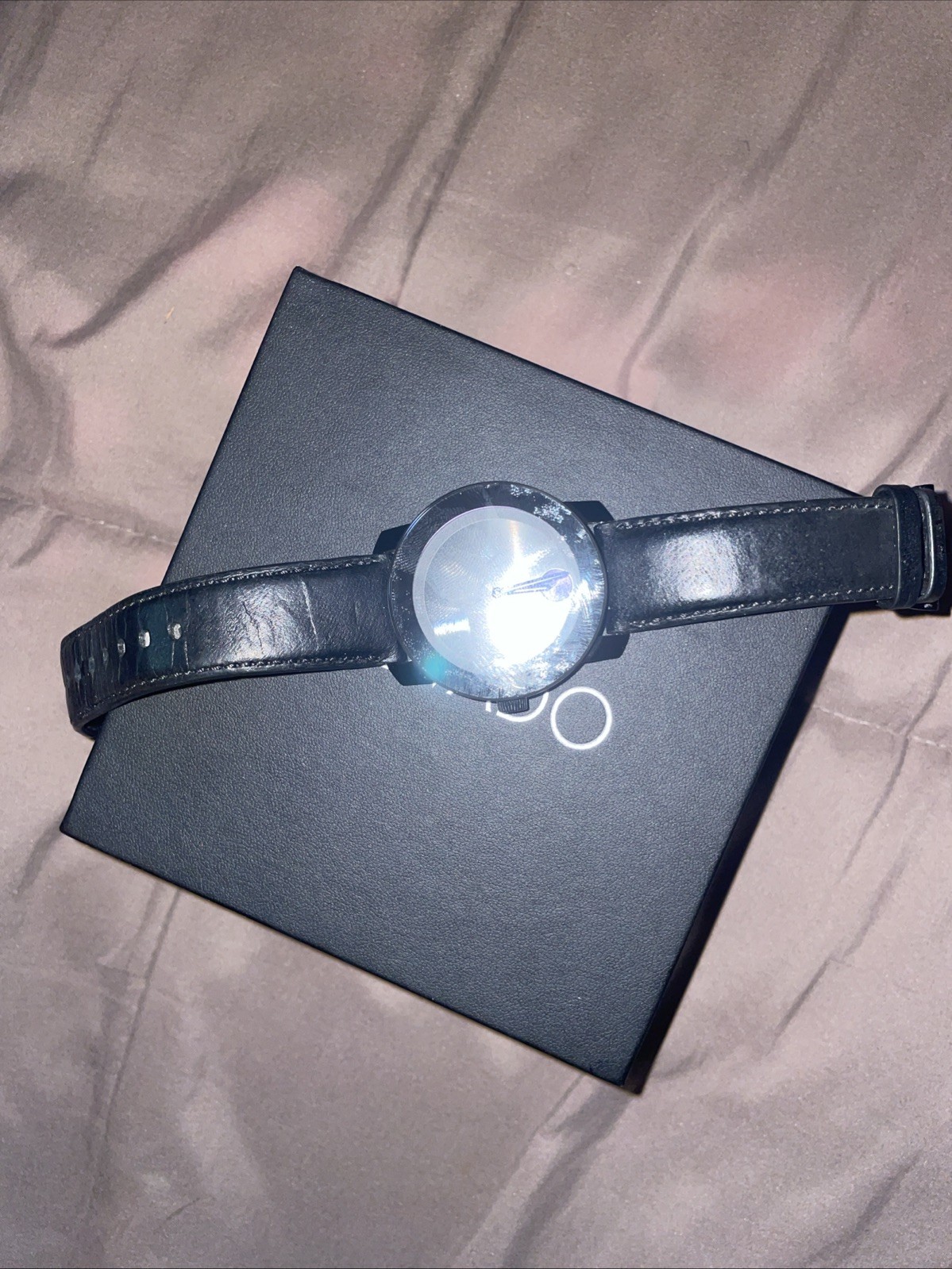Movado Bold Quartz Men’s Black Stainless Steel Bracelet Watch Black/Blue Dial