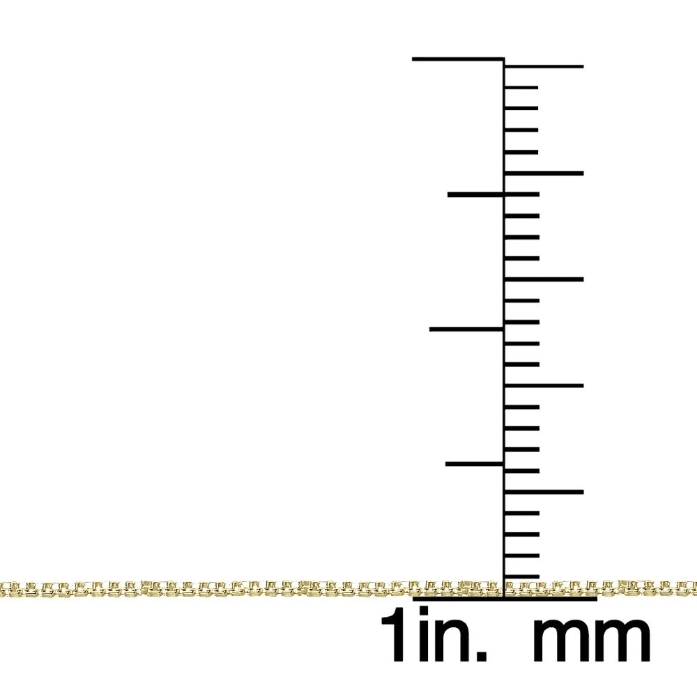 Gold Tone over .925 Sterling Silver 1mm Box Chain Necklace in Lengths 14-30