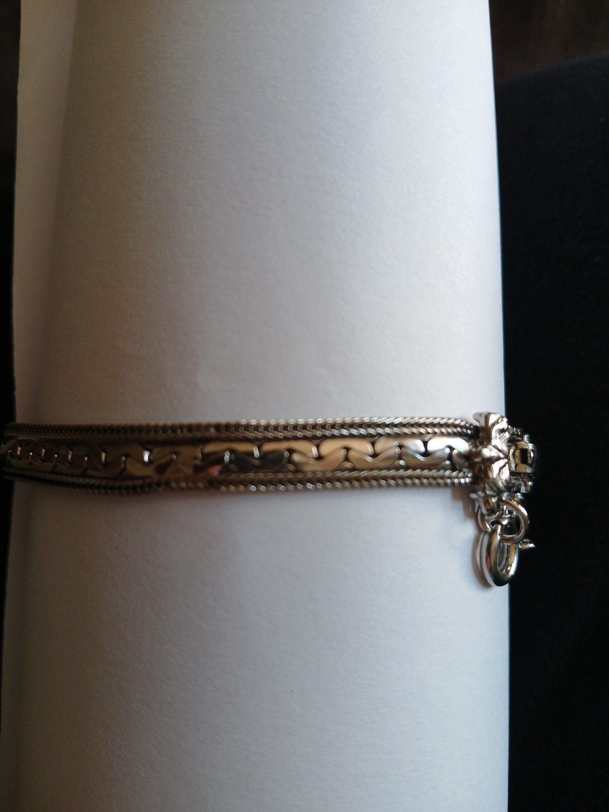vintage goldette bracelet silver tone