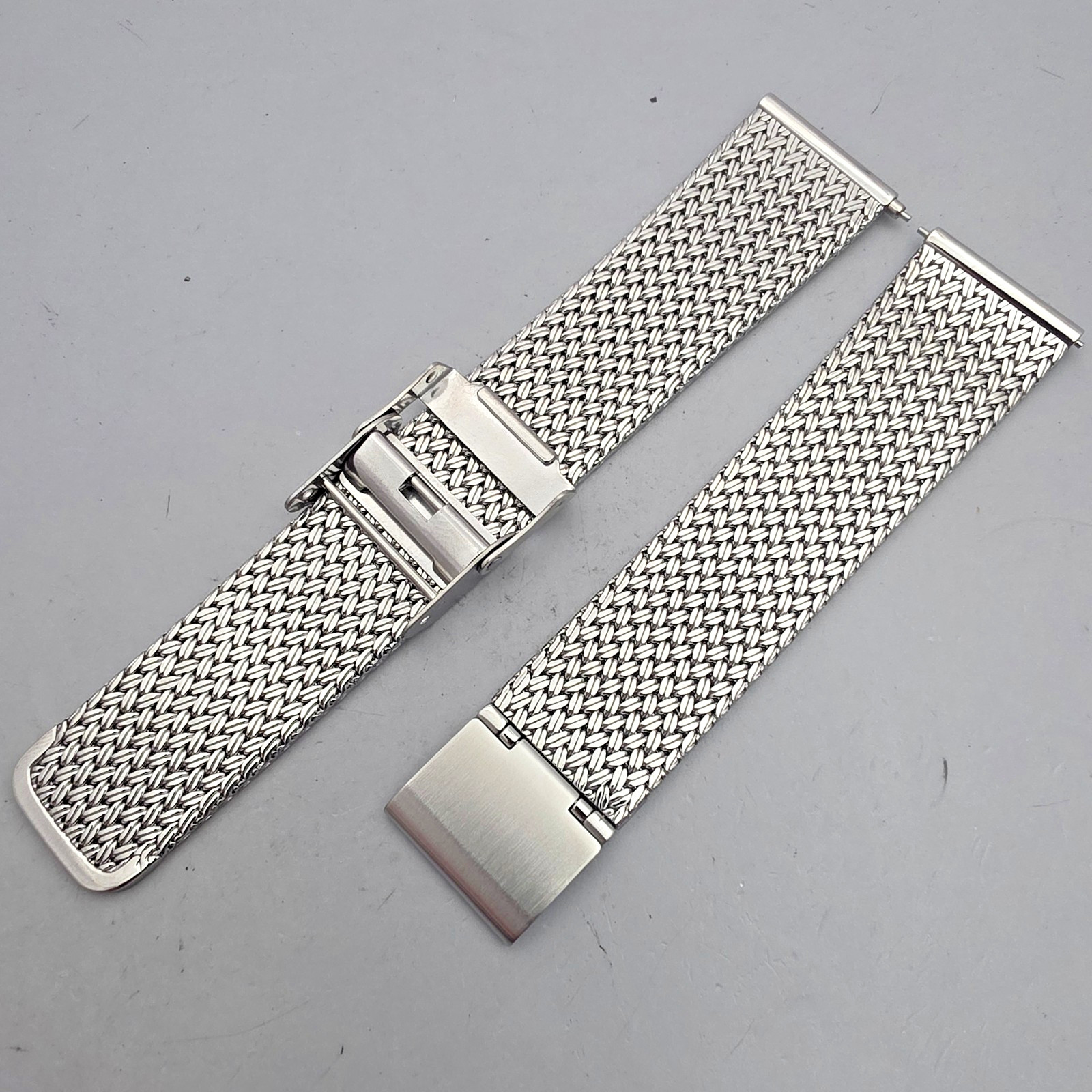 Unbranded Stainless steel mesh watchband/Bracelet 20mm Woven Texture