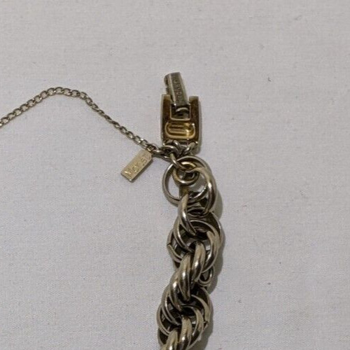Vintage Signed Monet 7″ Gold Tone Heavy Chain Bracelet with Safety Chain Gift