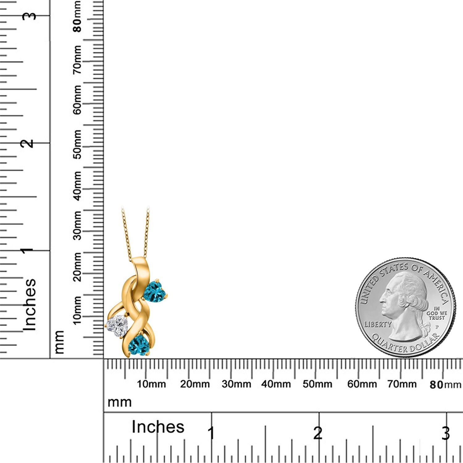 1.54 Ct Lab Grown Diamond London Blue Topaz 18K Yellow Gold Plated Silver