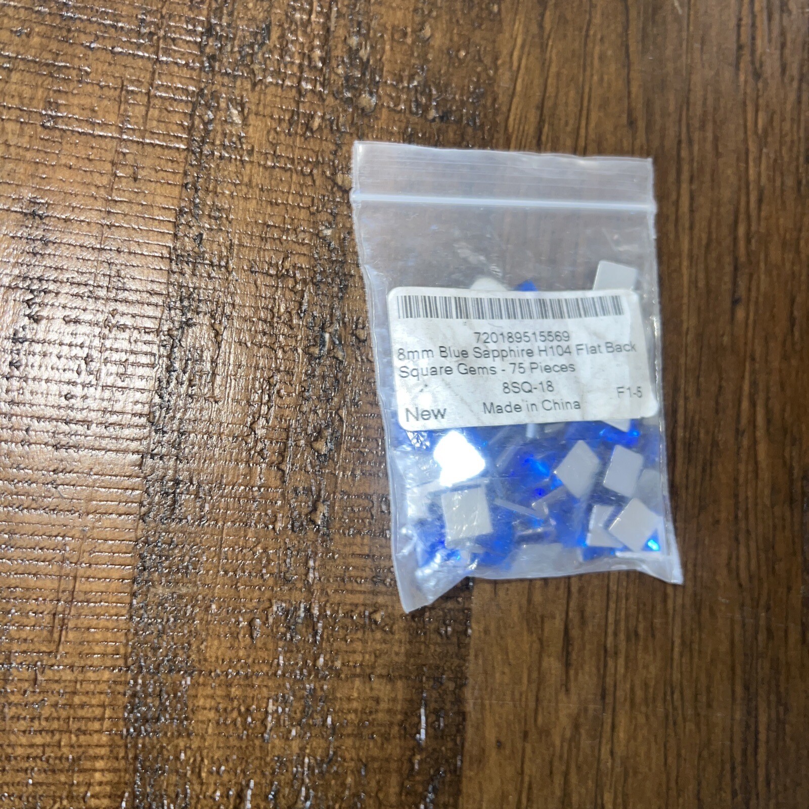 Allstarco 8mm Flat Back Square Acrylic Rhinestones 75 Pieces Blue Sapphire H123