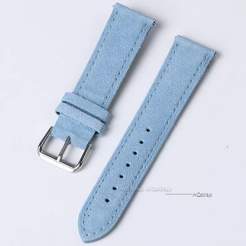 New Soft Suede Leather Watch Band Straps Stainless Steel Buckle 18/19/20/22/24mm