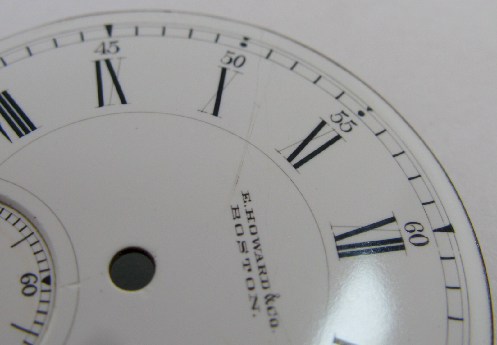 Pocket Watch Howard Boston 18s porcelain DIAL diameter 45.4 mm for parts