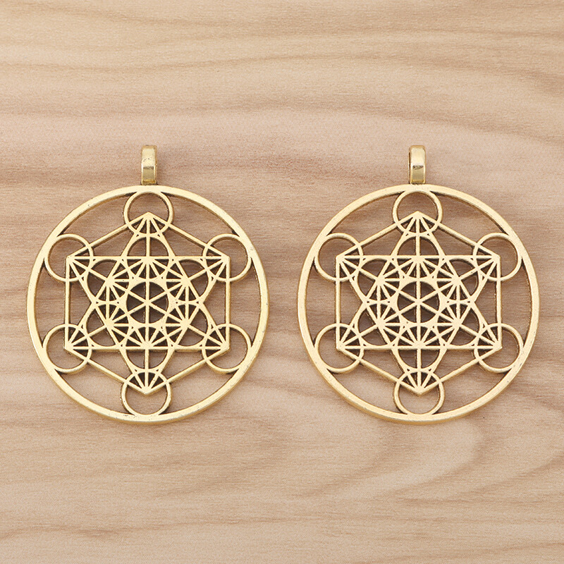 Metatron’s Cube – Sacred Geometry Jewelry GOLD Pendant Necklace