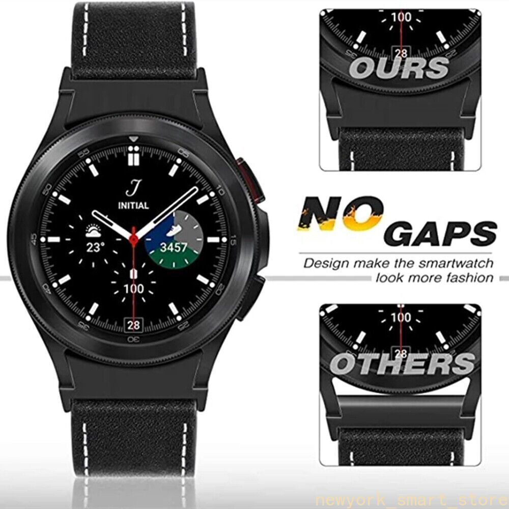No Gaps Leather Strap Watch Band For Samsung Galaxy Watch 4 5 6 7 40 44mm 43/47M